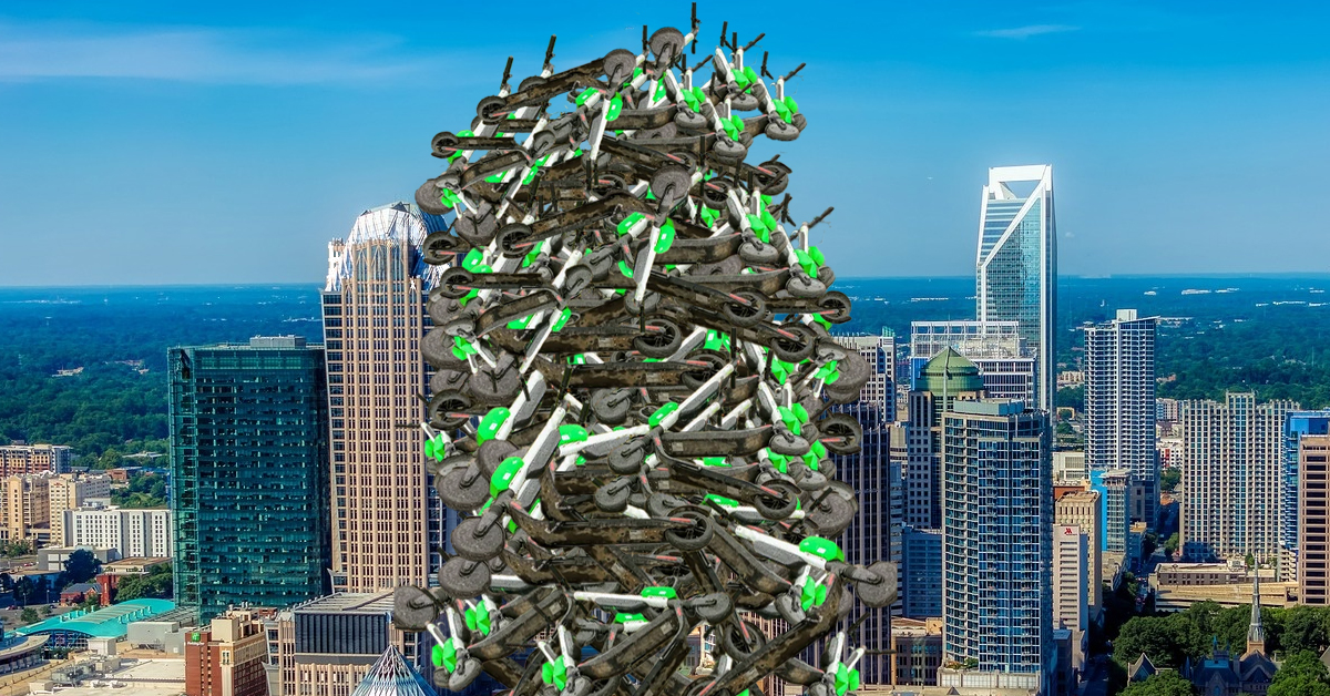 Uptown To Be Replaced By Giant, 30-Story High Pile Of Abandoned Lime Scooters